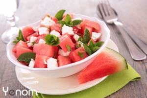 Watermeloen met feta salade