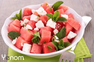 Watermeloen met feta salade