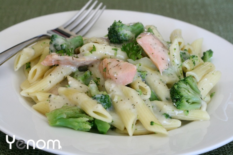 Pasta met zalm en broccoli